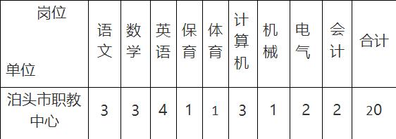2023河北滄州泊頭市職教中心招聘教師20名公告